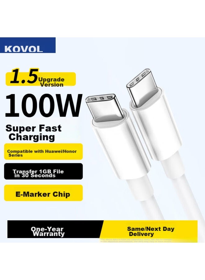 KOVOL Dual Type-c Data Cable 66w Charging Cable Compatible With Huawei Pura70/mate60, Honor, Xiaomi, Apple Iphone 15/16 Phones - Image 1