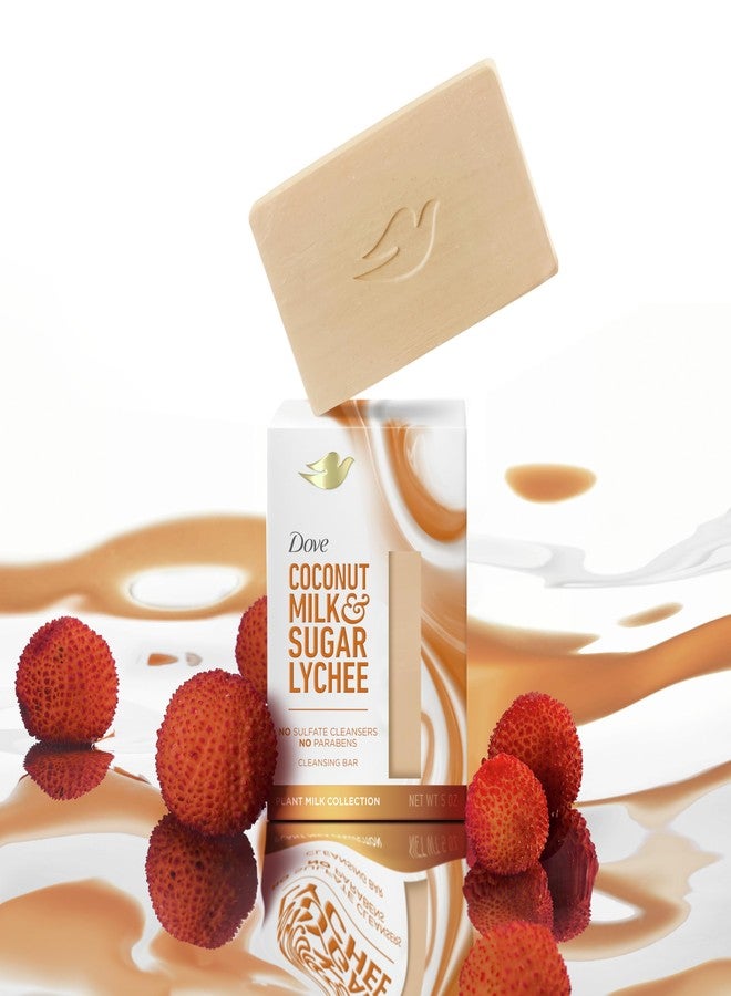 Dove Plant Milk Cleansing Bar Soap Variety Pack 4 Count for Moisturized Skin, with 100% Gentle Cleansers, Sulfate Cleansers, or Parabens + 98% Biodegradable Formula - Image 2