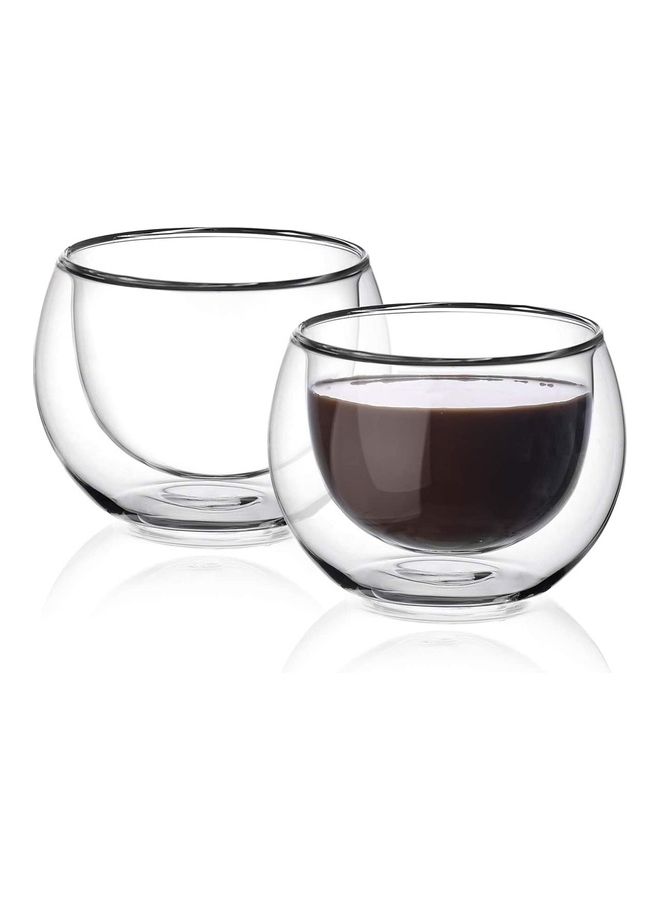 NIBEMINENT Set Of 2 Double Walled Espresso Glasses With Handle multicolour 263millimeter - Image 1
