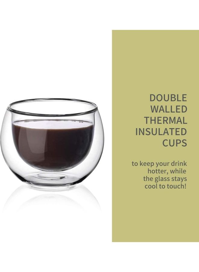 NIBEMINENT Set Of 2 Double Walled Espresso Glasses With Handle multicolour 263millimeter - Image 4