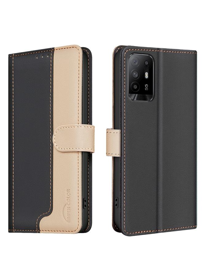 S-TOP Case For OPPO A94 5G / Reno5 Z / F19 Pro+ Color Matching RFID Anti-theft Leather Phone Case - Image 1