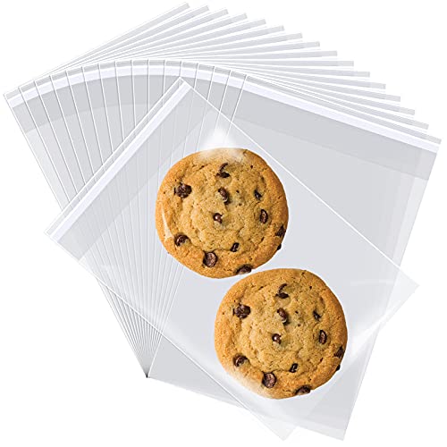 Romeda 300 Pcs Cellophane Bags, 4x6" 2.8 Mils Self-Adhesive Cello Bags for Packaging, Candy, Bread, Dessert, Party Favors, Bakery - Image 1
