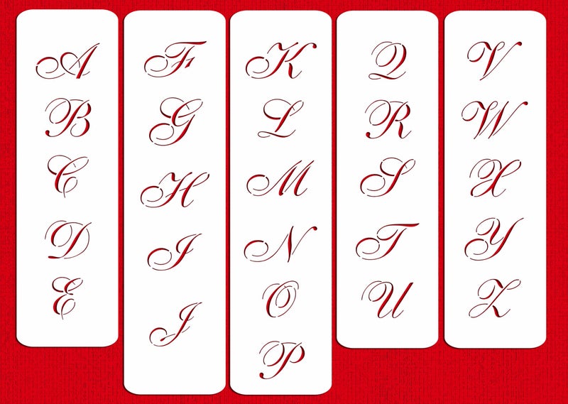 Designer Stencils C110 175 Medium Script Cake Stencil BeigeSemiTransparent