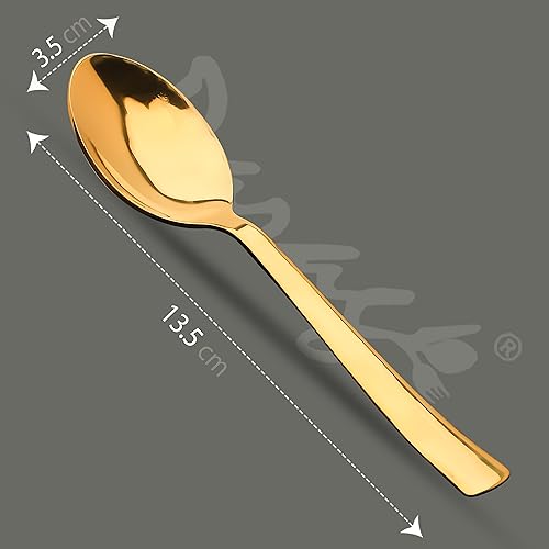 Parage Stainless Steel Gold Tea Spoons Set of 6,13.5 cm Long, Premium Spoons for Home & Kitchen, Luxury Dinning Tableware Gift for House Warming,6 Pieces Golden Small Spoon - Image 3