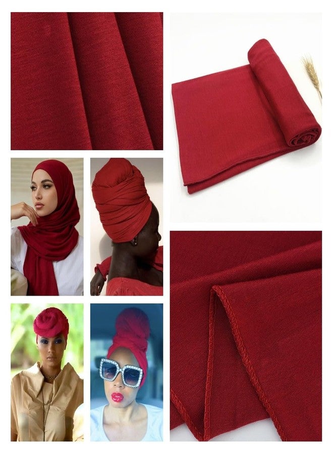 Harewom 4PCS Turban Head Wraps for Black Women African Hair Wraps Stretchy Headwraps Head Scarf for Women with Natural Hair, Black&dark Grey&navy Blue&wine Red, One size - Image 5
