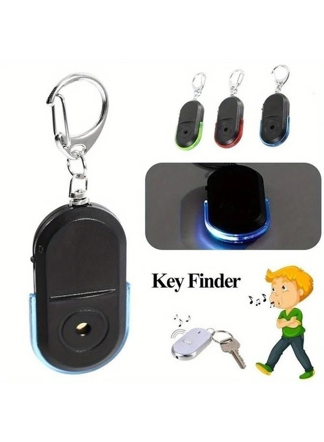 Blue Key Finder with LED Light and Whistle Alarm Durable PC Material Battery Powered - Image 2