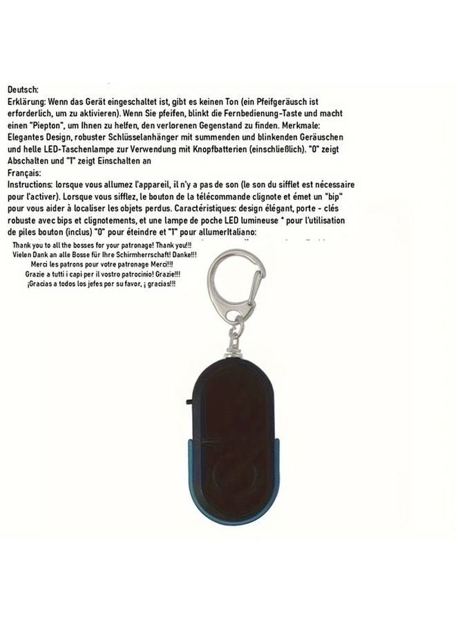 Blue Key Finder with LED Light and Whistle Alarm Durable PC Material Battery Powered - Image 1