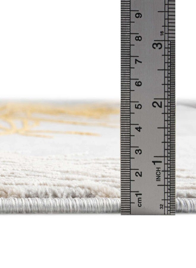 يونيك لوم سجادة منطقة من مجموعة يونيك لوم فينسبري - كاميلا (2 قدم × 6 قدم 1 بوصة، أصفر رمادي/ عاجي) - Image 4