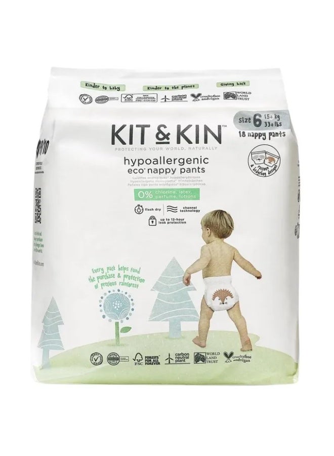 Kit & Kin - Eco Pull Up Diaper Size 6 XL 15+kg - 18pcs
