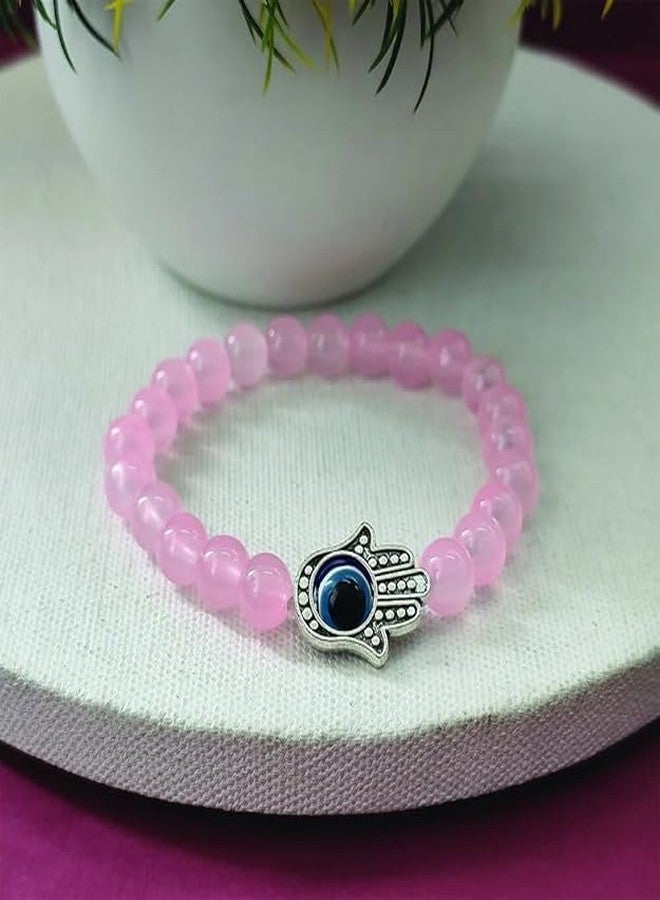 Oblivion Bracelets for Women 1 Pc - Pink Rose Quartz Bracelet, Reiki Healing Crystals for Men & Women, Crystal of Unconditional Love, Handmade Jewelry for Harmony, Love & Emotion (Pack of 1) - Image 1