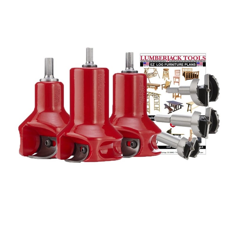 Lumberjack Tools Tenon Cutter Kit for Log Furniture 1 15 2 Cutters Forstner Bits Home Series Powder Coated Aluminum 12 Shank Dual Blades Create a Radius Shoulder Profile Made in USA