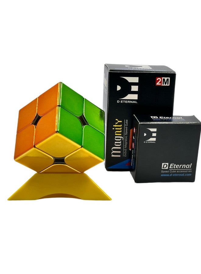 D ETERNAL D ETERNAL Kid Magnity 2M Magnetic Mirror Reflective Stickerless Magnet Speed Cube 2X2 Shiny Magnet Cube 2 By 2 - Image 2