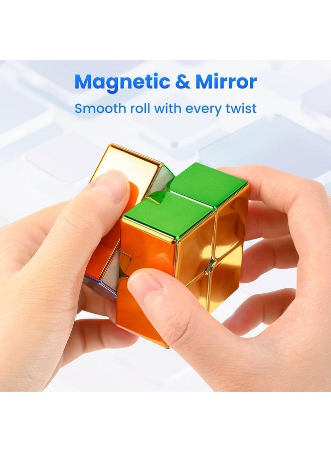 D ETERNAL D ETERNAL Kid Magnity 2M Magnetic Mirror Reflective Stickerless Magnet Speed Cube 2X2 Shiny Magnet Cube 2 By 2 - Image 5
