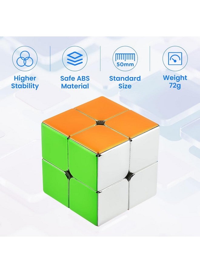 D ETERNAL D ETERNAL Kid Magnity 2M Magnetic Mirror Reflective Stickerless Magnet Speed Cube 2X2 Shiny Magnet Cube 2 By 2 - Image 3