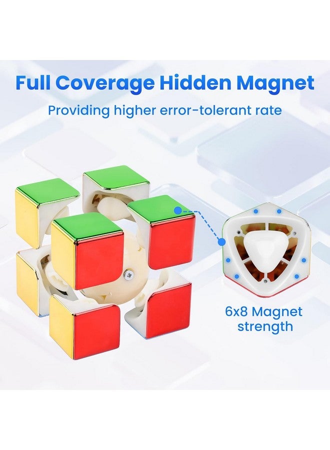 D ETERNAL D ETERNAL Kid Magnity 2M Magnetic Mirror Reflective Stickerless Magnet Speed Cube 2X2 Shiny Magnet Cube 2 By 2 - Image 4