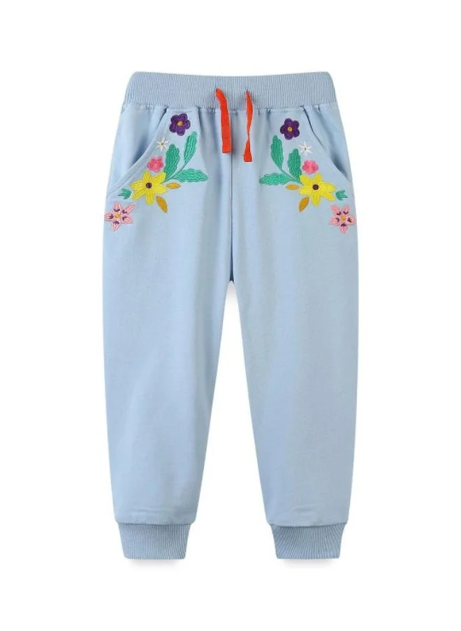 يونيكي Blue Regular Fit Mid Rise Printed Trackpant
