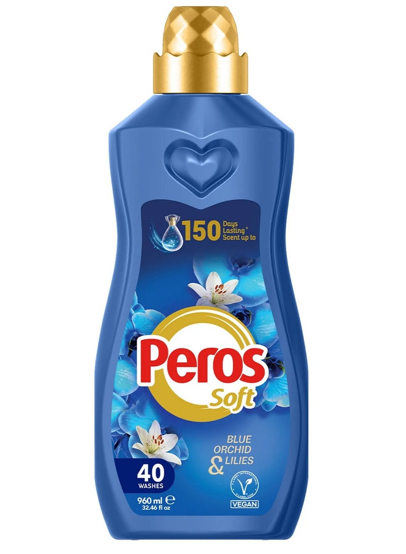 منعم أقمشة مركز برائحة الأوركيد الأزرق وزنبق الزنبق، يكفي لـ 40 غسلة، 960 مل