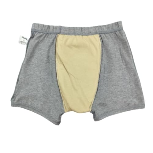 Pristine Life | Mens Cotton Incontinence Trunks | 3-Layer Hygienic Absorbent | Leakproof Crotch | Antimicrobial & Quick-Dry | Absorbs 35ml Of Leaks | Non-Plastic | Pack Of 2 | Grey & Navy Blue | 5XL - Image 2