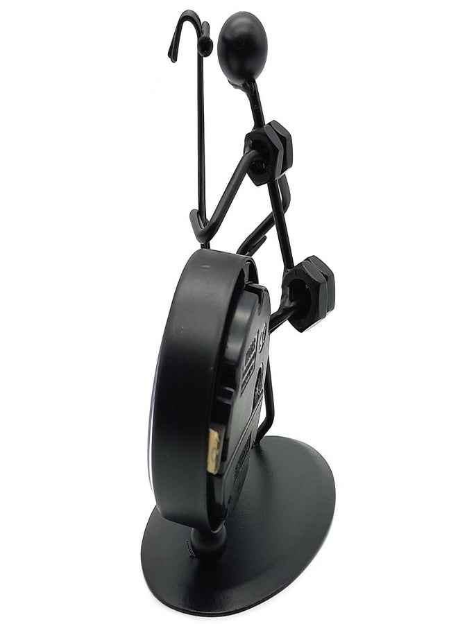 GARASANI Cello Design Metal Table Clock for Home Office Desk Decoration Vintage Fashioned Handmade Desk Clock Black (Cello) - Image 5