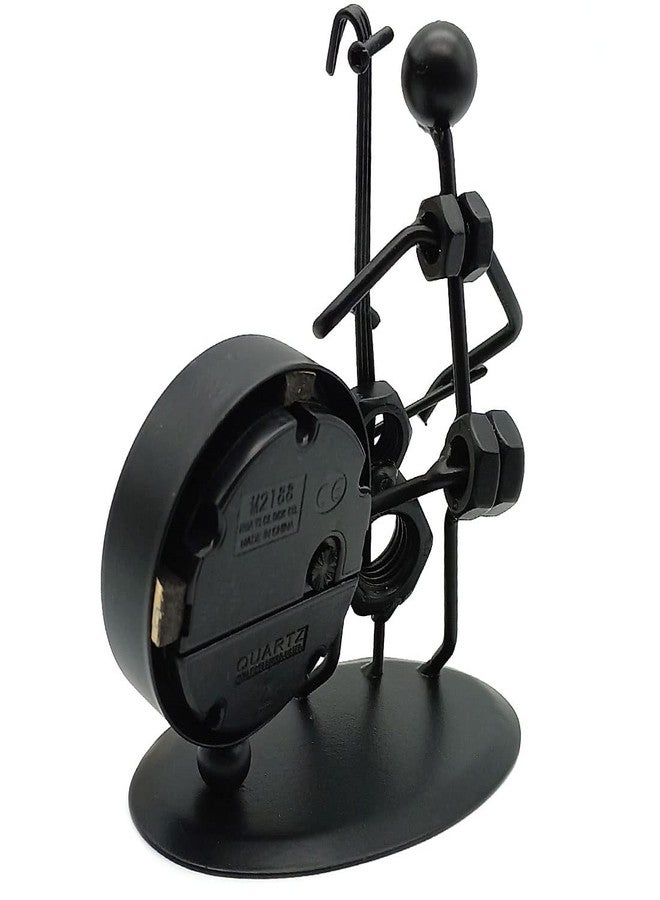 GARASANI Cello Design Metal Table Clock for Home Office Desk Decoration Vintage Fashioned Handmade Desk Clock Black (Cello) - Image 3