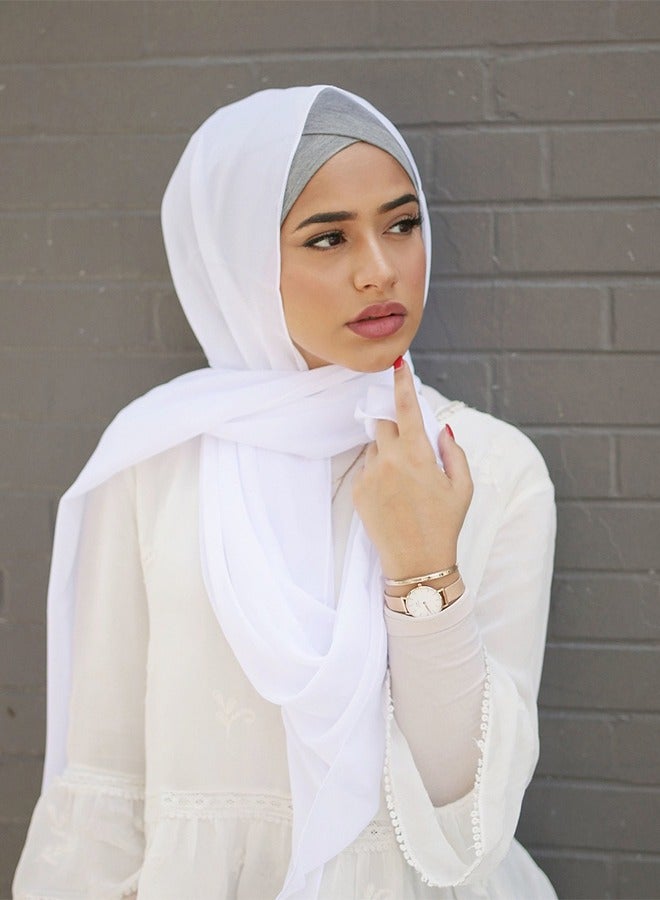Pearl Chiffon Scarf Wrap Silk Scarf  - Image 4
