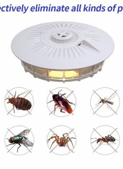 Y&D Mosquito Trap 4 in 1 Electric Pest with 5 Sticky Board Refills USB Night Light Dome Flea Killer Works on Fleas Moths Mosquitoes Safe for Family Indoor Use and Pets  - Image 2