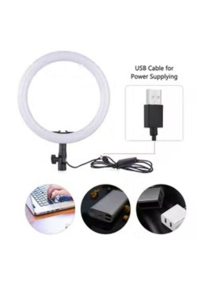 Generic - Dimmable 10-Inch LED Ring Light With Tripod Stand White Black Gold - Image 1