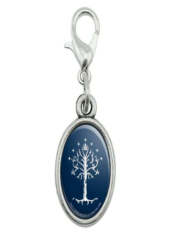 GRAPHICS & MORE THE LORD OF THE RINGS Tree of Gondor Antiqued Bracelet Pendant Zipper Pull Oval Charm with Lobster Clasp - Image 1