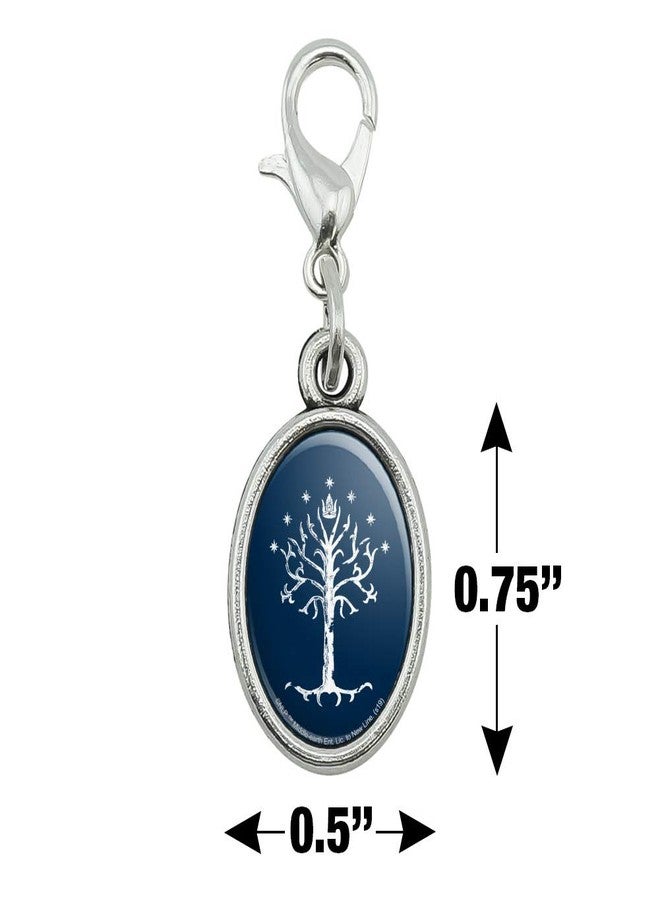 GRAPHICS & MORE THE LORD OF THE RINGS Tree of Gondor Antiqued Bracelet Pendant Zipper Pull Oval Charm with Lobster Clasp - Image 2