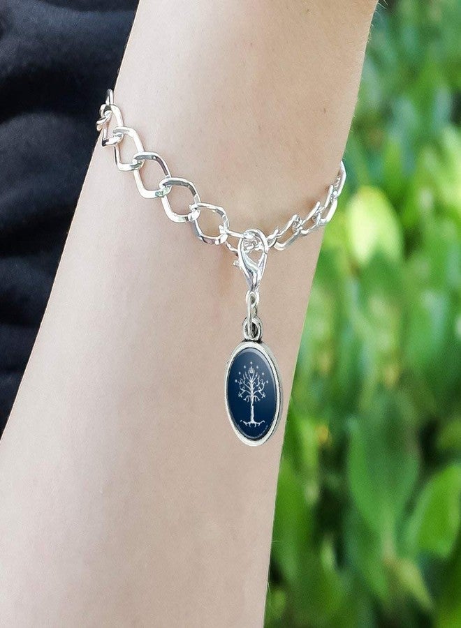 GRAPHICS & MORE THE LORD OF THE RINGS Tree of Gondor Antiqued Bracelet Pendant Zipper Pull Oval Charm with Lobster Clasp - Image 4