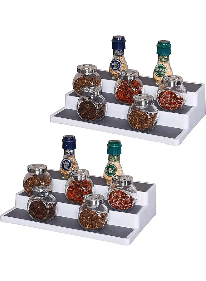 Zaboon Rack Organizer For Cabinet 3Tier For Pantry Cabinet Or Countertop Waterproof And Non Skid Shelf For Spice Bottles Jars Seasonings Baking Supplies (2) - Image 1