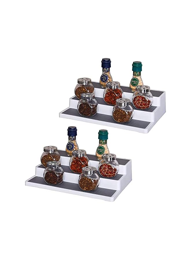 Zaboon Rack Organizer For Cabinet 3Tier For Pantry Cabinet Or Countertop Waterproof And Non Skid Shelf For Spice Bottles Jars Seasonings Baking Supplies (2) - Image 2