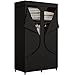 SORCEDAS Portable Wardrobe Closet Storage Organizer Metal Hanging Rack NonWoven Fabric 34 Inch Black - Image 2