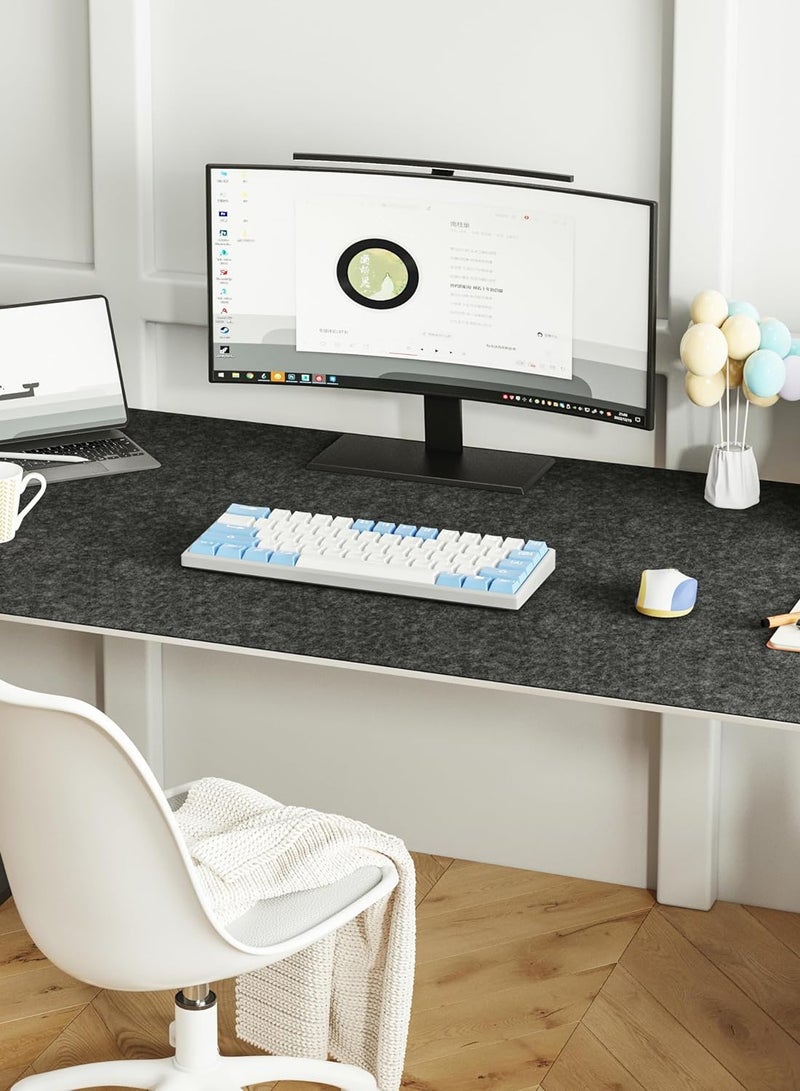 MAOGEDA Multifunctional Felt Desk Mat, Computer Mouse Pad, Office Desk Mat 120cm X 60cm Large Felt Mouse Pad, Extended Gaming Mouse Pad, Computer Desk Mat, Non-slip and Waterproof Office Desk Mat Protector (Black Gray) - Image 5