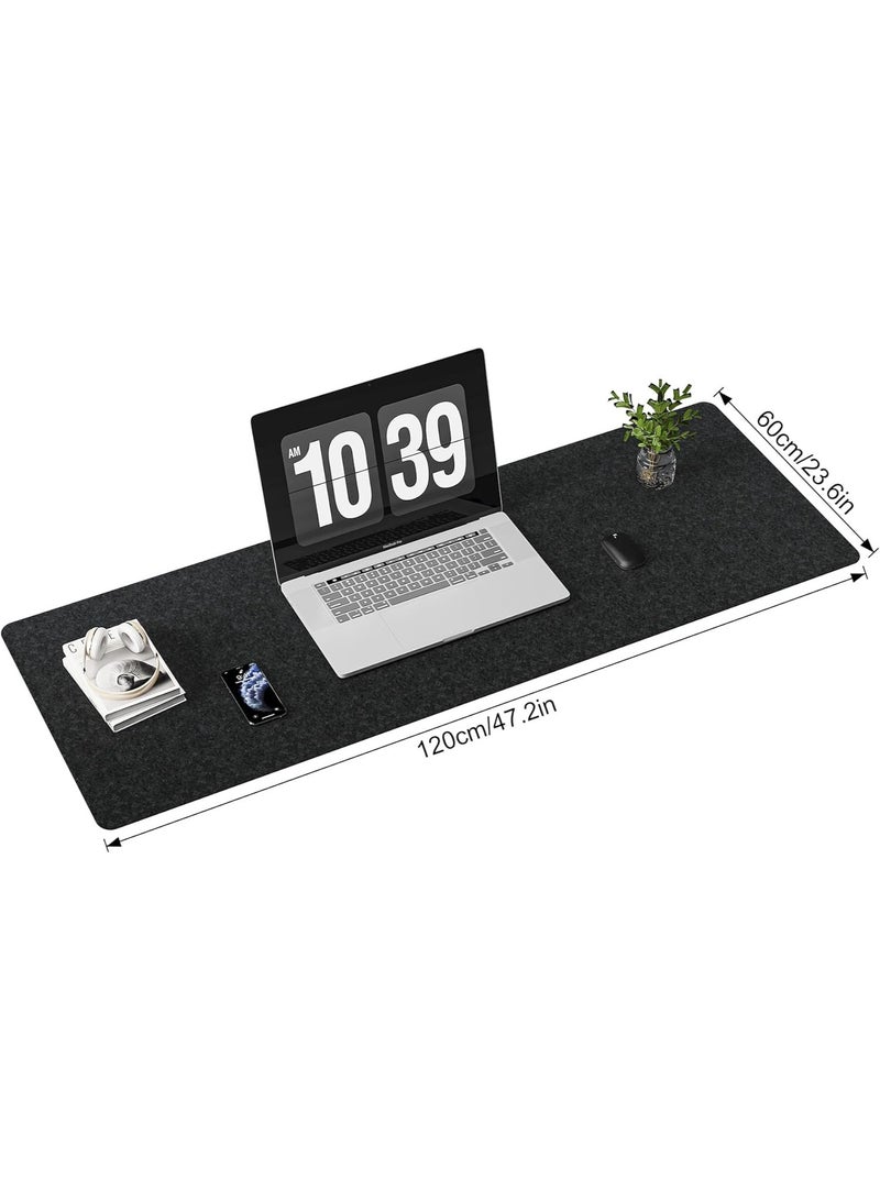 MAOGEDA Multifunctional Felt Desk Mat, Computer Mouse Pad, Office Desk Mat 120cm X 60cm Large Felt Mouse Pad, Extended Gaming Mouse Pad, Computer Desk Mat, Non-slip and Waterproof Office Desk Mat Protector (Black Gray) - Image 2