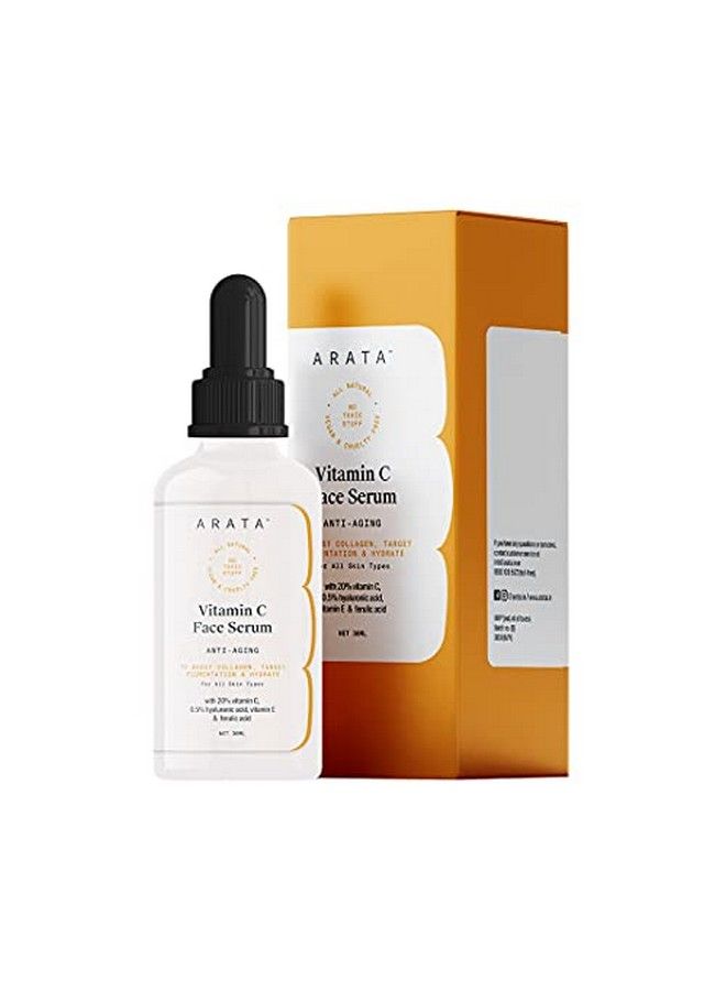 ARATA Vitamin C Face Serum For Glowing Skin (30 Ml) ; Antiaging Boosts Collagen & Targets Pigmentation ; All Skin Types ; Allnatural Vegan & Crueltyfree - Image 2