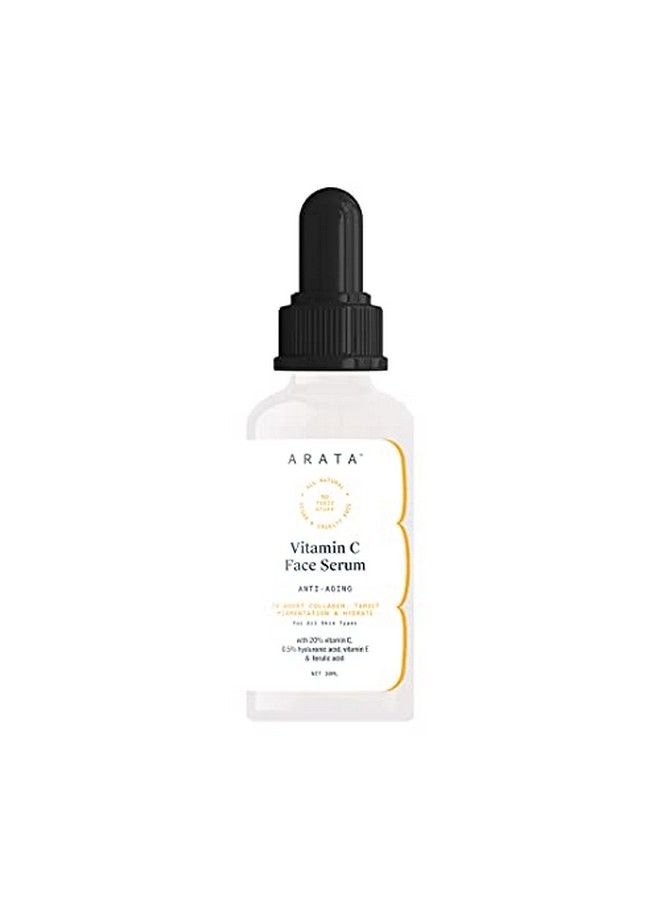 ARATA Vitamin C Face Serum For Glowing Skin (30 Ml) ; Antiaging Boosts Collagen & Targets Pigmentation ; All Skin Types ; Allnatural Vegan & Crueltyfree - Image 3