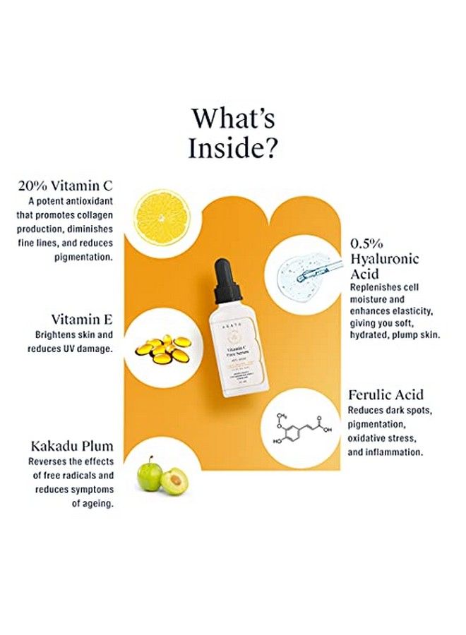 ARATA Vitamin C Face Serum For Glowing Skin (30 Ml) ; Antiaging Boosts Collagen & Targets Pigmentation ; All Skin Types ; Allnatural Vegan & Crueltyfree - Image 5
