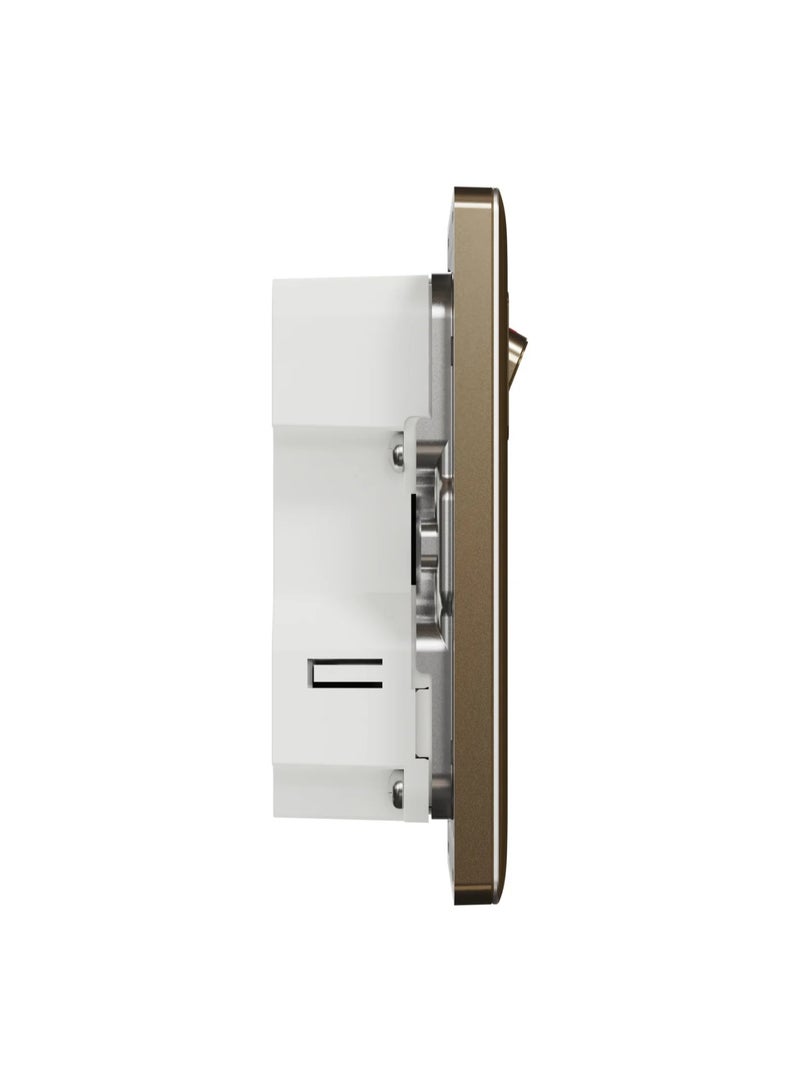 Schneider Electric Switched socket with USB, Unica X, 13A, 250V, 2 pole, type A+C, 21W, antique brass - NUX15DACQUS_AB - Image 4