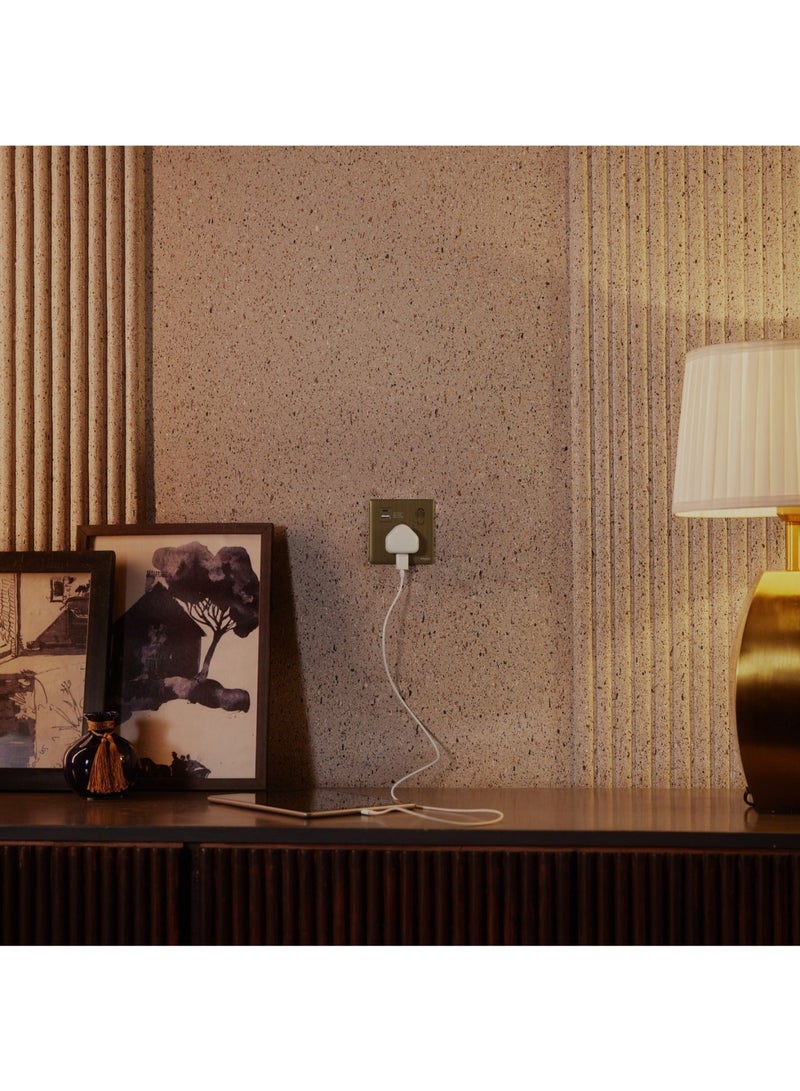 Schneider Electric Switched socket with USB, Unica X, 13A, 250V, 2 pole, type A+C, 21W, antique brass - NUX15DACQUS_AB - Image 5