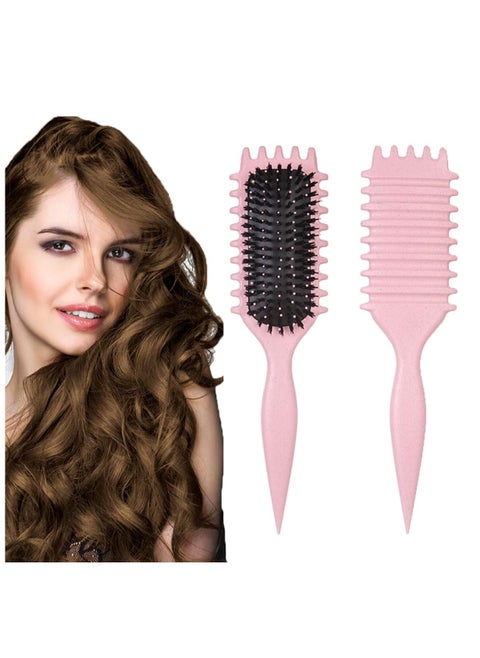 Bounce Curl Define Styling Brush -Premium Curly Hair Brush, Wet & Dry Detangler, Essential Tool for Shaping & Perfecting Your Curls(Color: PINK)