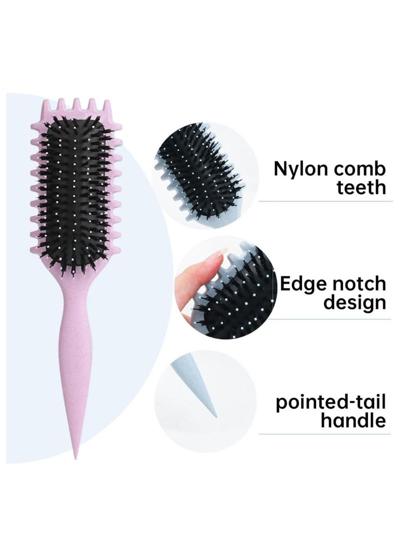 ECVV - Bounce Curl Define Styling Brush -Premium Curly Hair Brush, Wet & Dry Detangler, Essential Tool for Shaping & Perfecting Your Curls(Color: PINK) - Image 1
