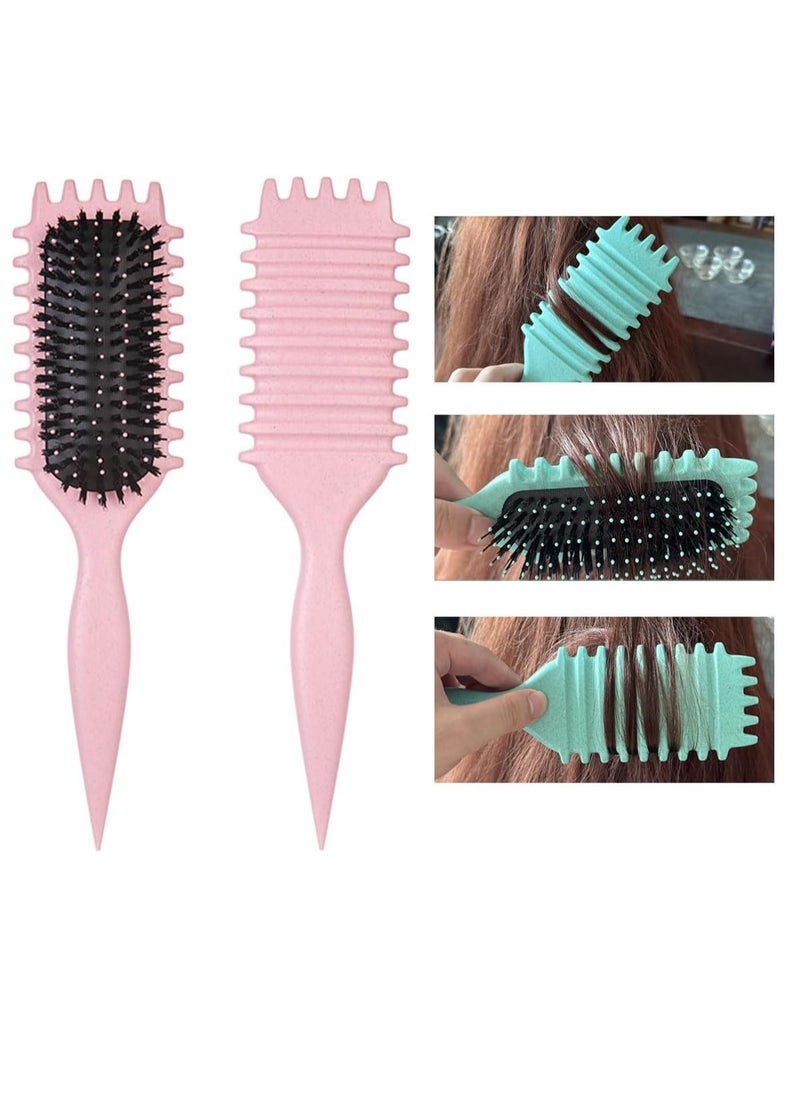 ECVV - Bounce Curl Define Styling Brush -Premium Curly Hair Brush, Wet & Dry Detangler, Essential Tool for Shaping & Perfecting Your Curls(Color: PINK) - Image 1