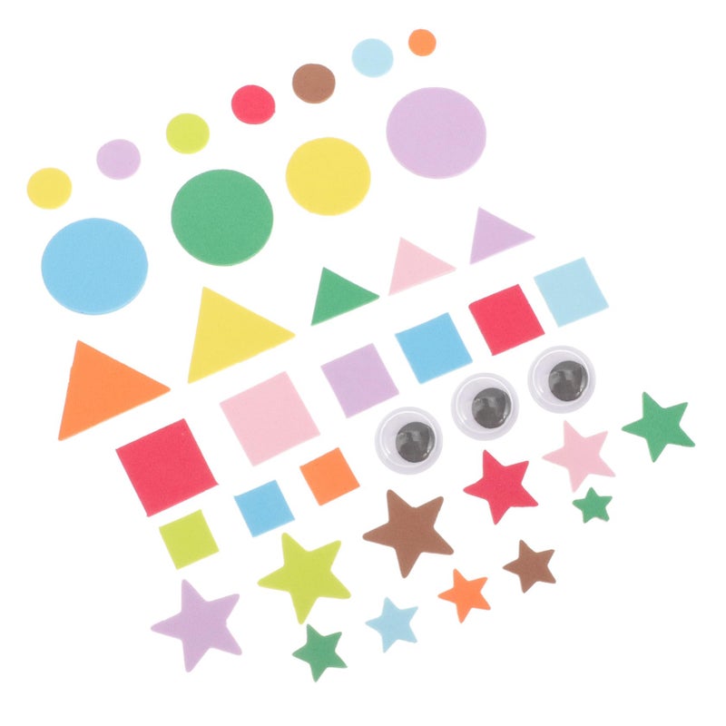 4 Pack Geometric Shapes Foam Stickers Self Adhesive DIY Craft Decor For Home School Party - Image 3