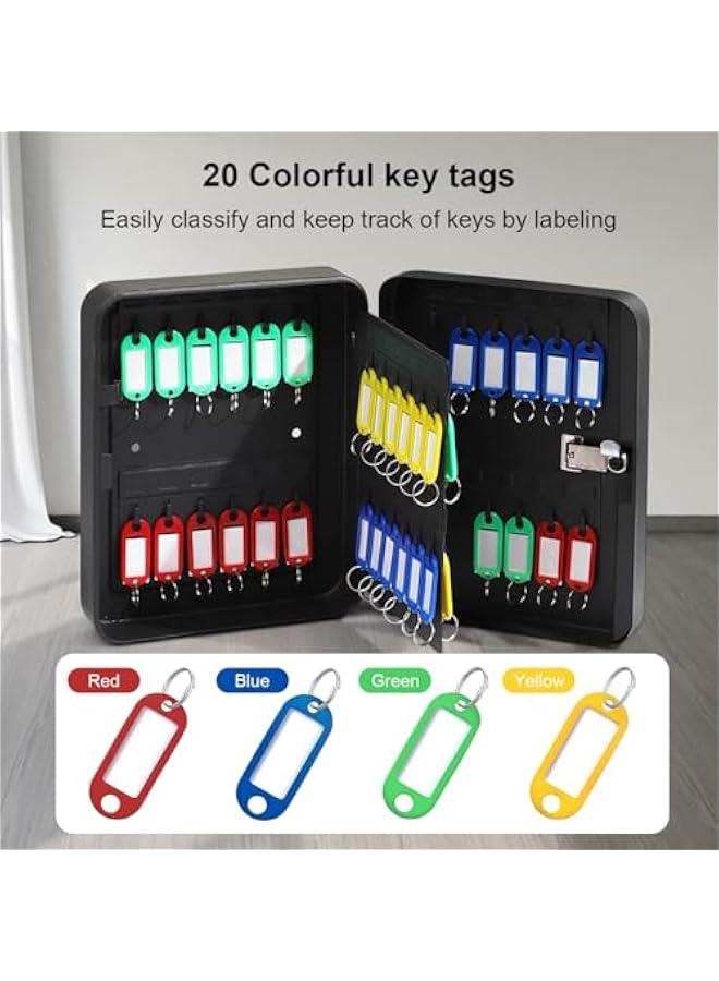 HOOKOR Key Safe Storage Cabinet with 3 Digit Combination Lock - Fixings and Key Tags Included - Wall Mounted Security Solution for your Home or Office (Black48)  - Image 4