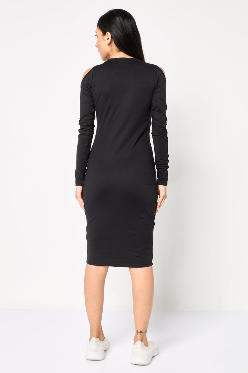 DKNY Sport Women Sportswear Fit Long Sleeve Outdoor Dress, Black - Image 4
