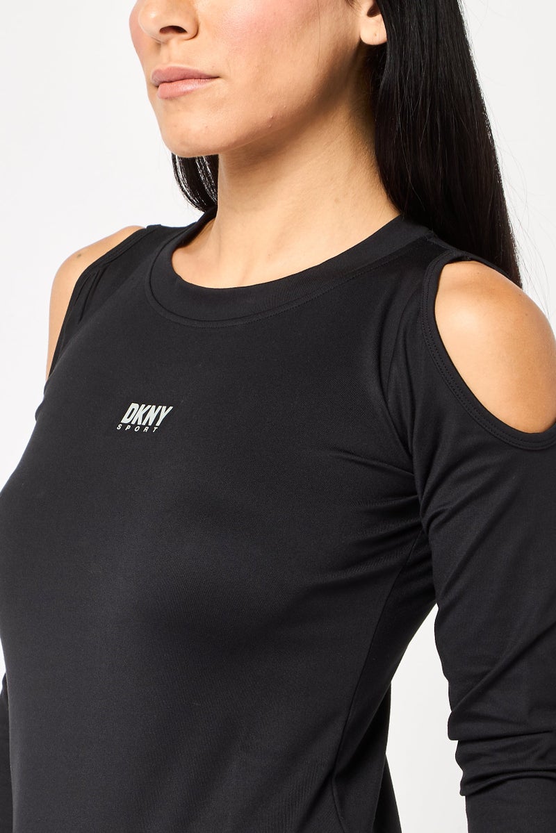 DKNY Sport Women Sportswear Fit Long Sleeve Outdoor Dress, Black - Image 3