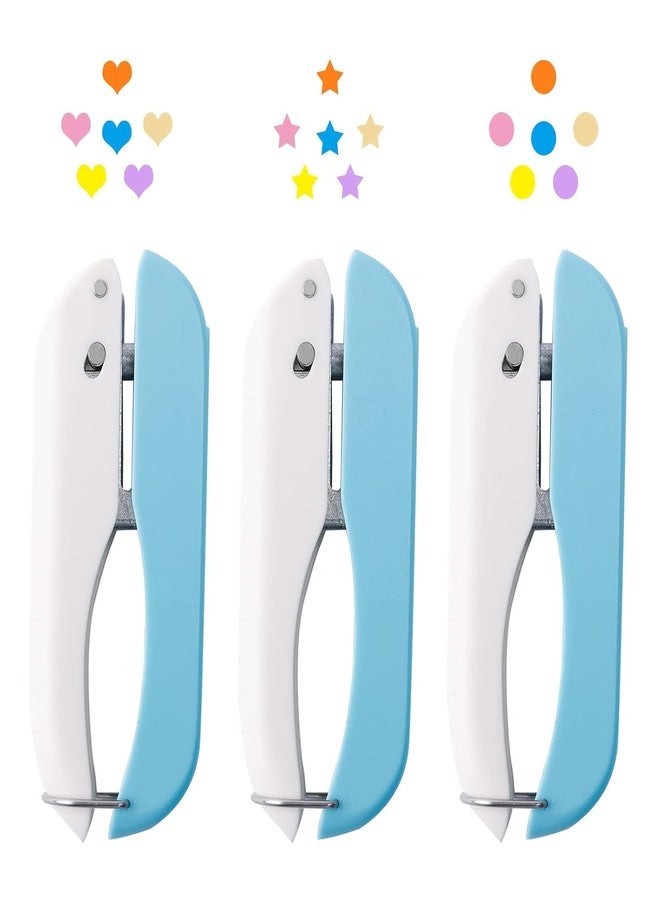 UCEC 3PCS Paper Hole Punch Shapes, 1/4 Inch Single Hole Puncher for Crafts, Small Handheld Circle Star Heart Hole Punch, Paper Punches for Crafting, Star Heart Hole Puncher for Tags Clothing Ticket - Image 1