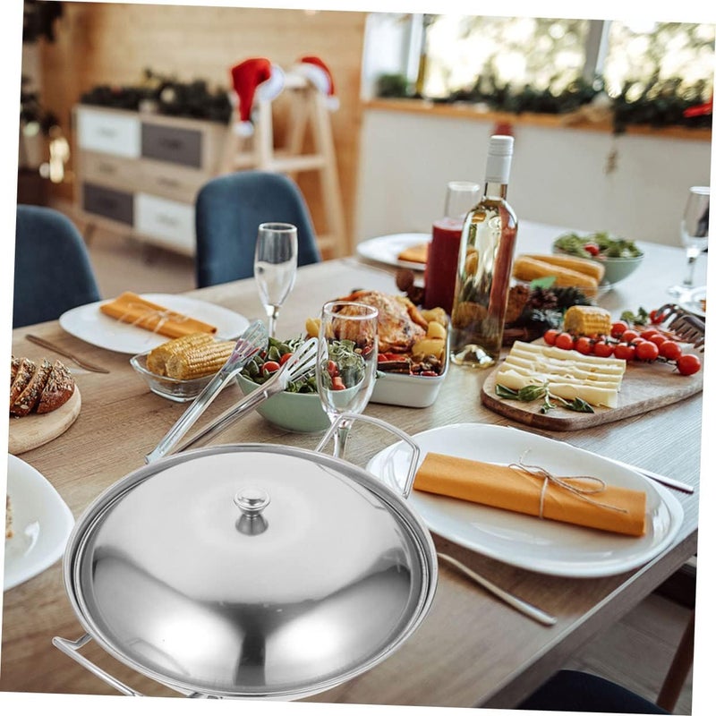 1Set Stainless Steel Cooking Pan with Lid Scald Handle Hot Pot Cookware for Kitchen High Temperature Resistant Easy to Clean for Home Cooking - Image 4