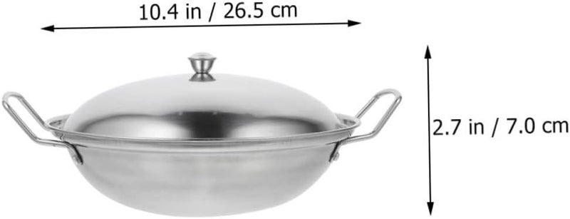 1Set Stainless Steel Cooking Pan with Lid Scald Handle Hot Pot Cookware for Kitchen High Temperature Resistant Easy to Clean for Home Cooking - Image 2